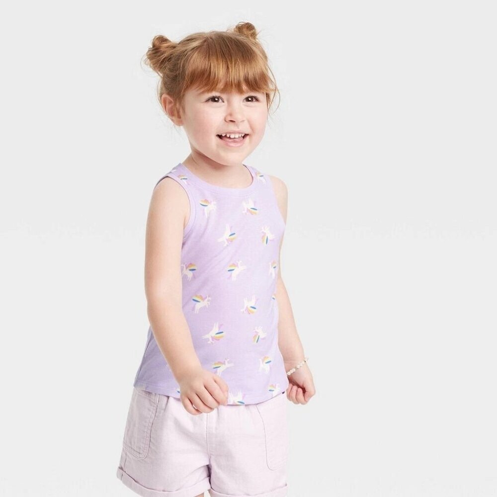 Cat & Jack Baby Girls 18 Months Unicorn Print Sleeveless Crew Neck Tank Top 132